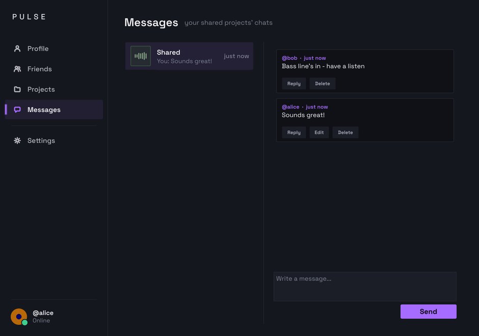 Project chat in Pulse's Cloud window.